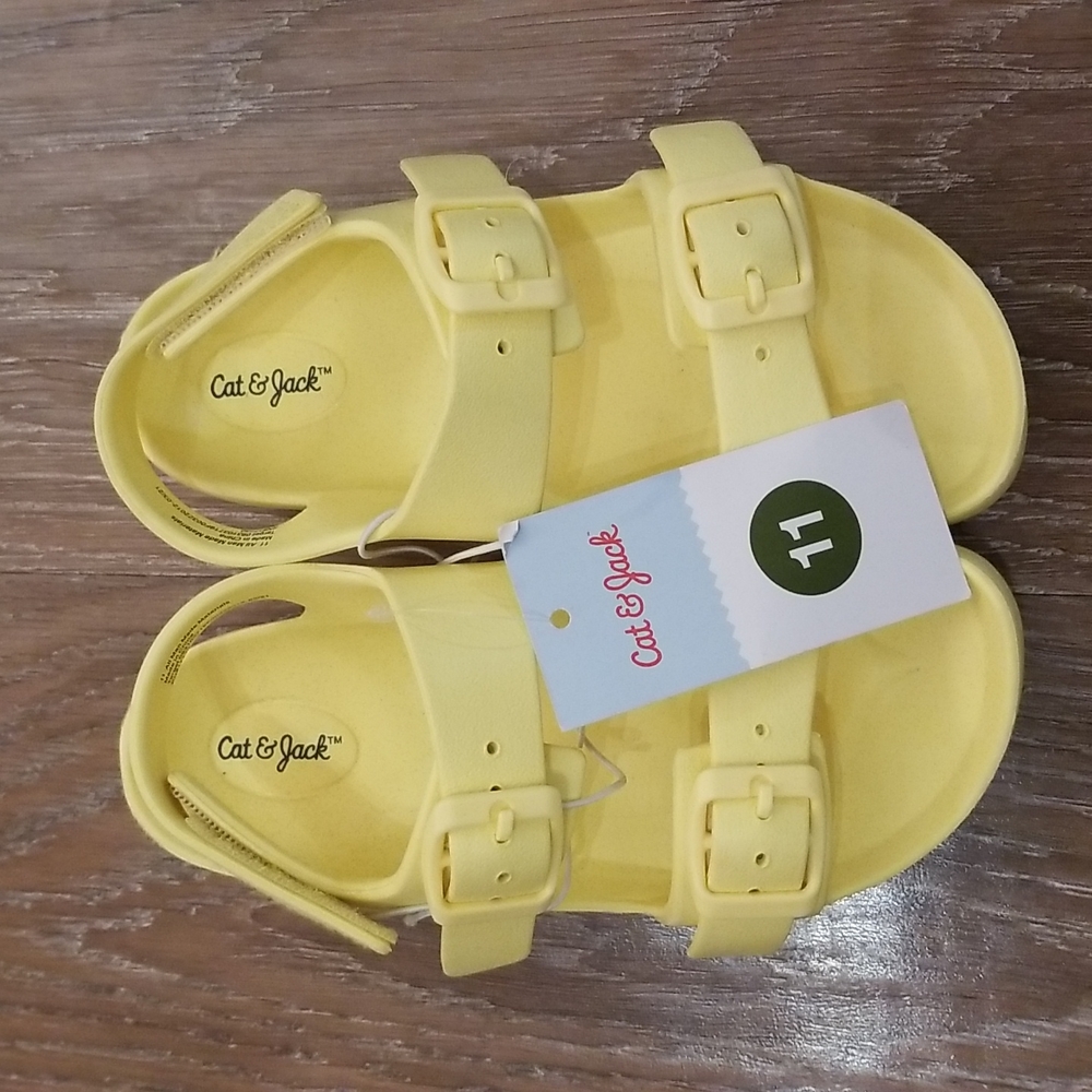 Cat & Jack Yellow Double-Buckle Kids Sandals